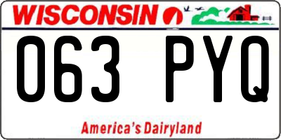 WI license plate 063PYQ