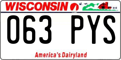 WI license plate 063PYS