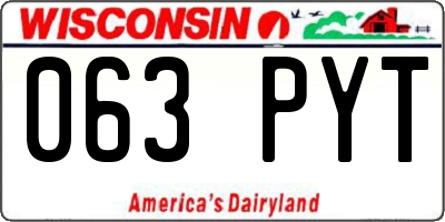 WI license plate 063PYT