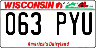 WI license plate 063PYU
