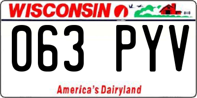 WI license plate 063PYV