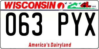 WI license plate 063PYX
