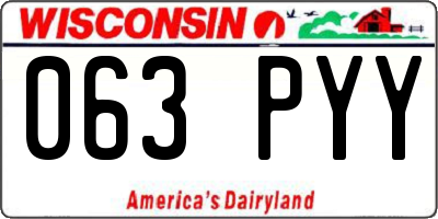 WI license plate 063PYY