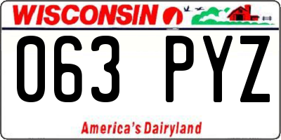 WI license plate 063PYZ