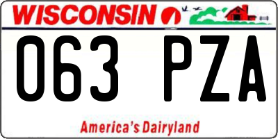 WI license plate 063PZA