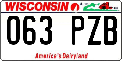 WI license plate 063PZB