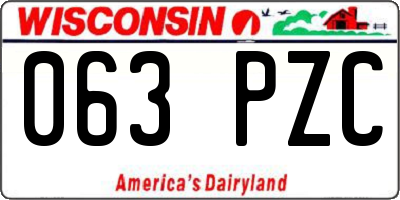 WI license plate 063PZC