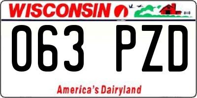 WI license plate 063PZD