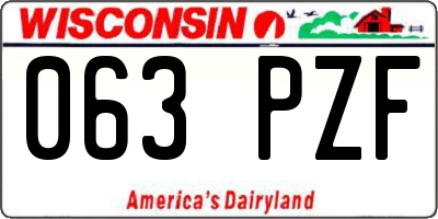 WI license plate 063PZF