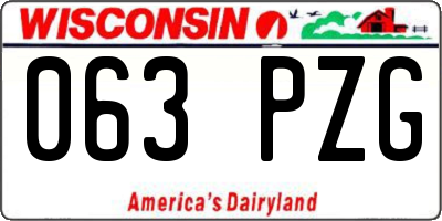 WI license plate 063PZG