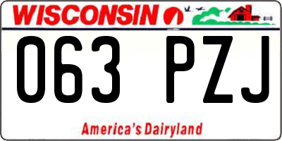 WI license plate 063PZJ