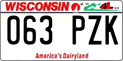 WI license plate 063PZK
