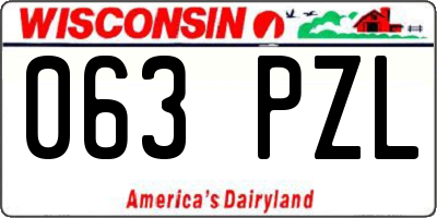 WI license plate 063PZL