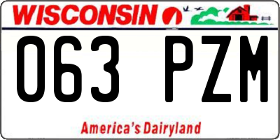 WI license plate 063PZM