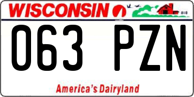 WI license plate 063PZN