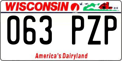 WI license plate 063PZP