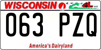 WI license plate 063PZQ