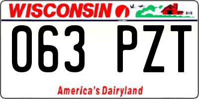 WI license plate 063PZT