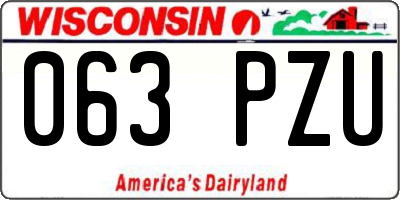 WI license plate 063PZU