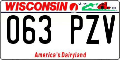 WI license plate 063PZV