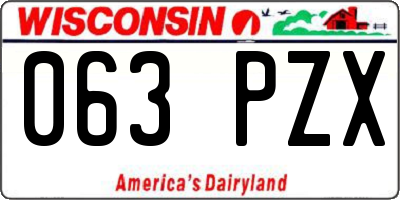 WI license plate 063PZX