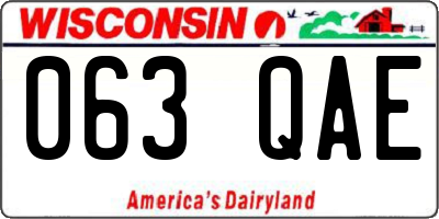 WI license plate 063QAE