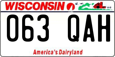 WI license plate 063QAH