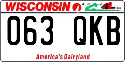 WI license plate 063QKB