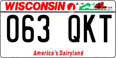 WI license plate 063QKT