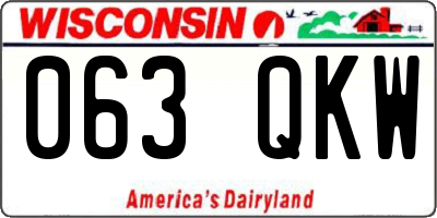 WI license plate 063QKW
