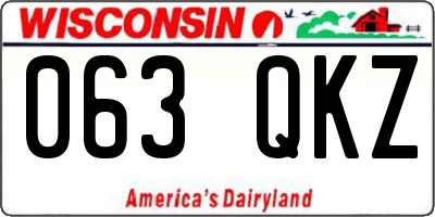 WI license plate 063QKZ