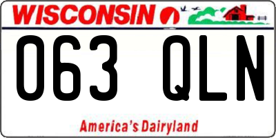 WI license plate 063QLN