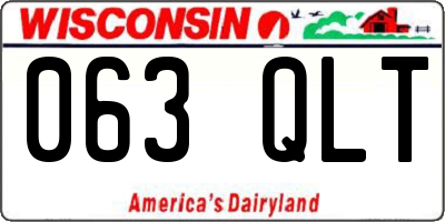 WI license plate 063QLT