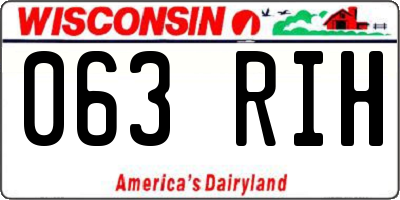 WI license plate 063RIH