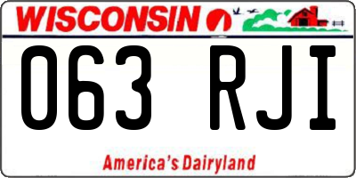 WI license plate 063RJI