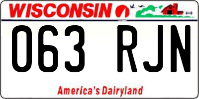 WI license plate 063RJN