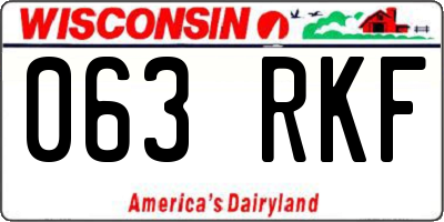 WI license plate 063RKF