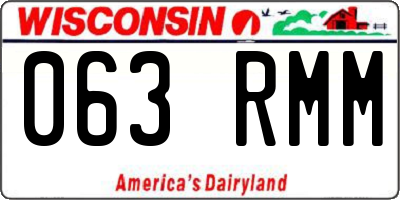 WI license plate 063RMM