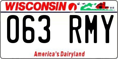 WI license plate 063RMY