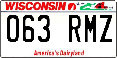 WI license plate 063RMZ