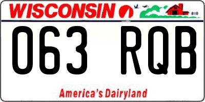 WI license plate 063RQB