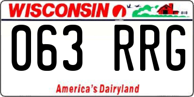WI license plate 063RRG