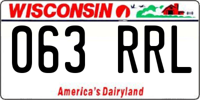 WI license plate 063RRL