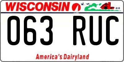 WI license plate 063RUC