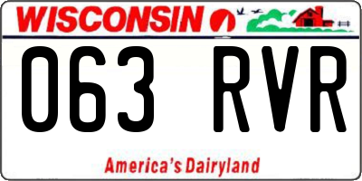 WI license plate 063RVR