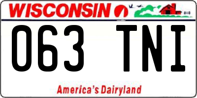 WI license plate 063TNI