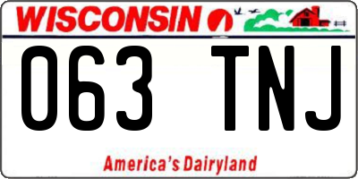 WI license plate 063TNJ