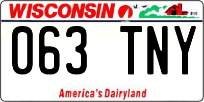 WI license plate 063TNY