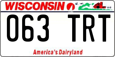 WI license plate 063TRT