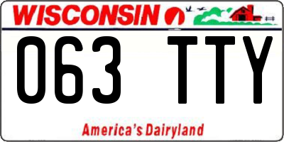 WI license plate 063TTY
